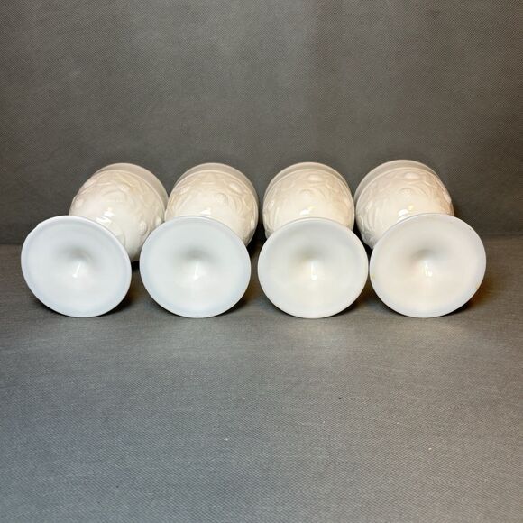 4 Vintage Hobbs Brockunier Blackberry Pattern Wine/Water Goblets Chalice EAPG UV - Picture 6 of 8